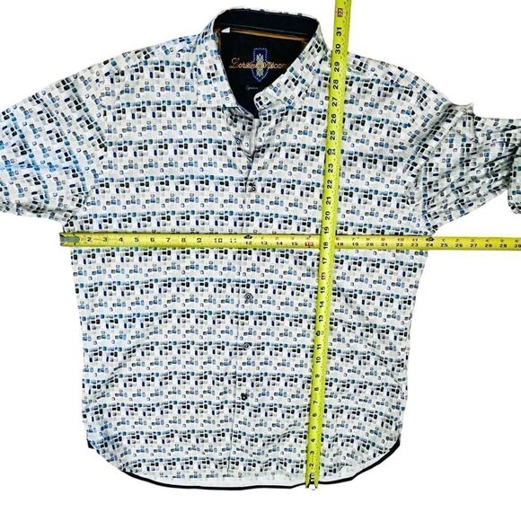 Luchiano Visconti Shirt Multicolor Geometric Button Up Long Sleeve Sz L - Picture 9 of 14